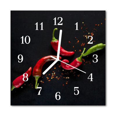 Horloge murale en verre Piments forts