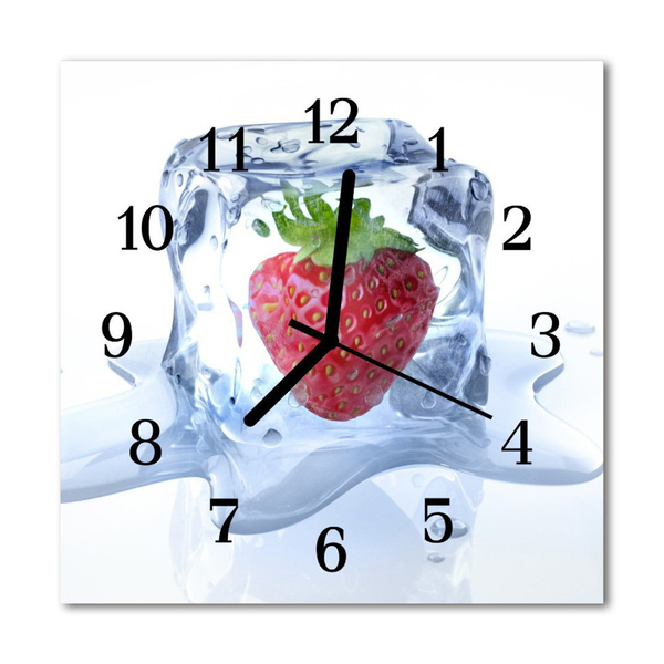 Horloge murale en verre Crème glacée à la fraise