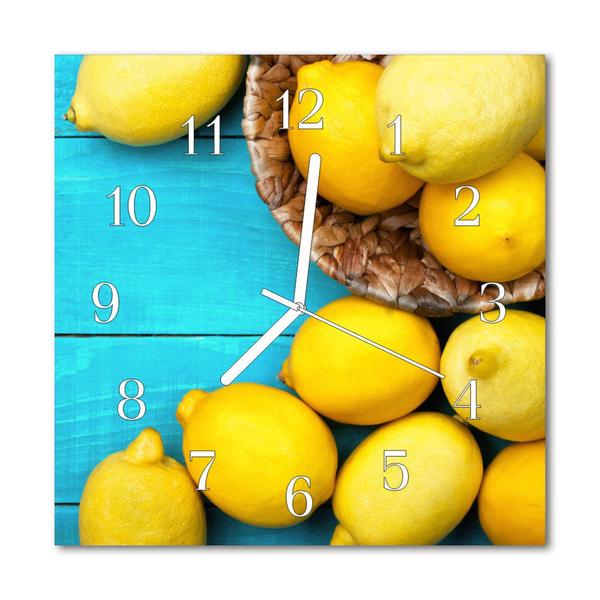 Horloge murale en verre Citrons