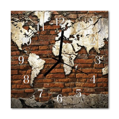Horloge murale en verre Continents