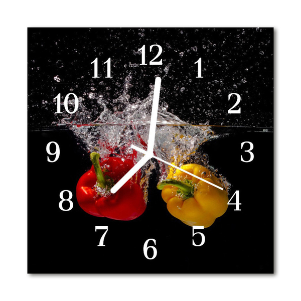 Horloge murale en verre Paprika