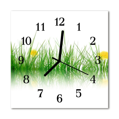 Horloge murale en verre Herbe