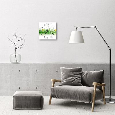 Horloge murale en verre Herbe