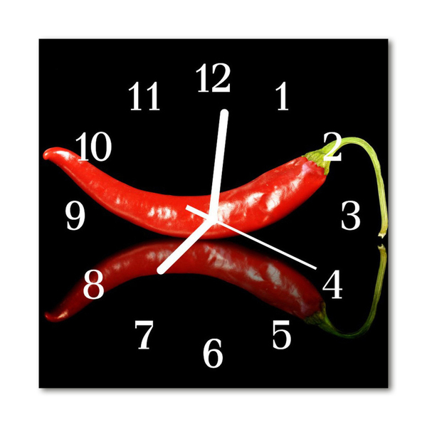 Horloge murale en verre Piments forts