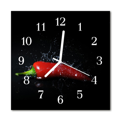 Horloge murale en verre Piments forts