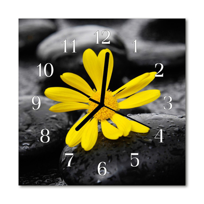 Horloge murale en verre Fleur