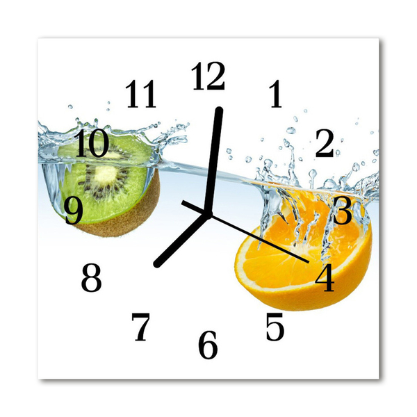 Horloge murale en verre Kiwi oranges