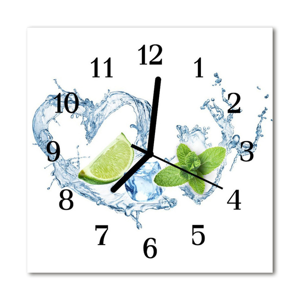 Horloge murale en verre Menthe