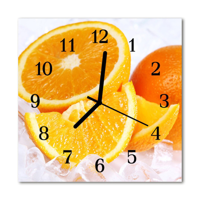 Horloge murale en verre Oranges