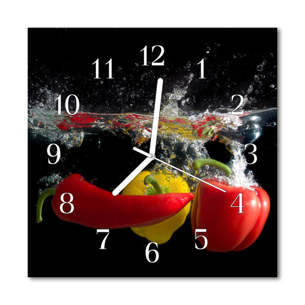 Horloge murale en verre Paprika