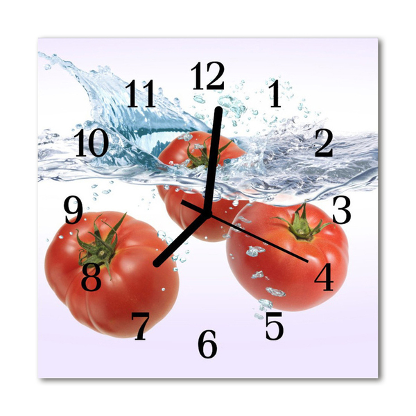 Horloge murale en verre Tomates