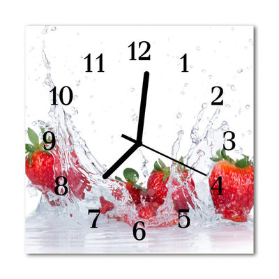 Horloge murale en verre Fraise