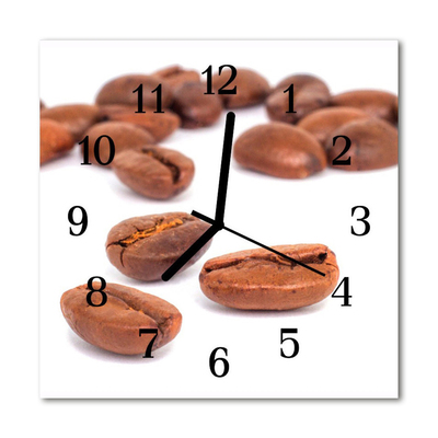 Horloge murale en verre Café en grains