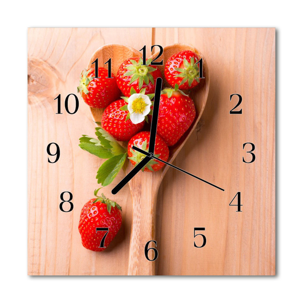 Horloge murale en verre Fraise