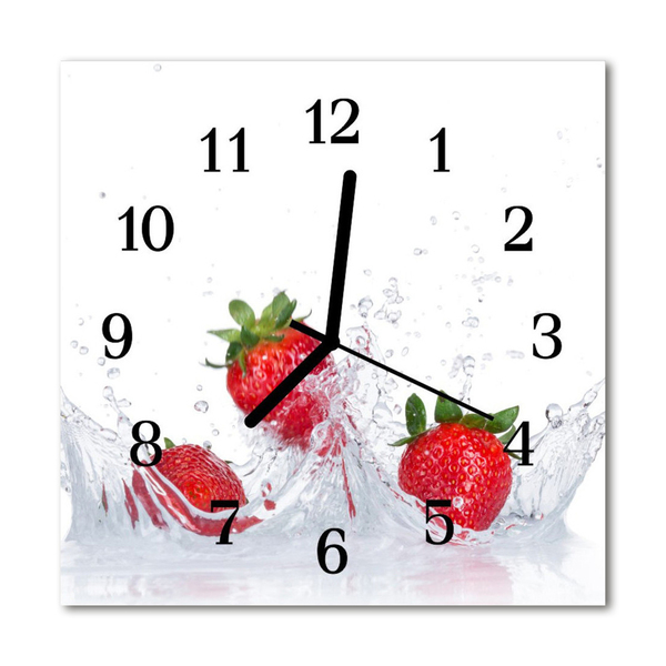 Horloge murale en verre Fraise