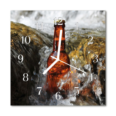 Horloge murale en verre Bière