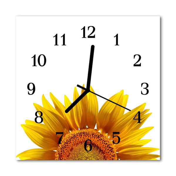 Horloge murale en verre Fleur