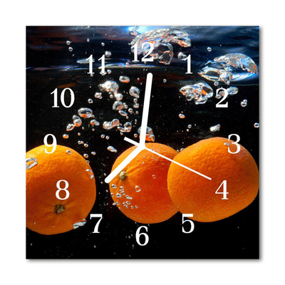 Horloge murale en verre Oranges