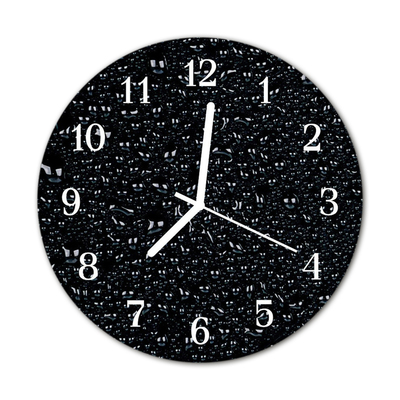 Horloge murale en verre Gouttes d'eau