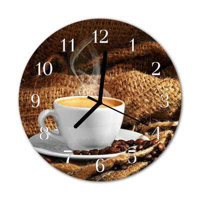 Horloge murale en verre Café en grains