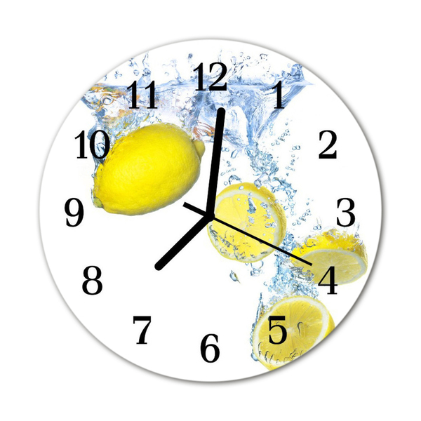 Horloge murale en verre Citrons