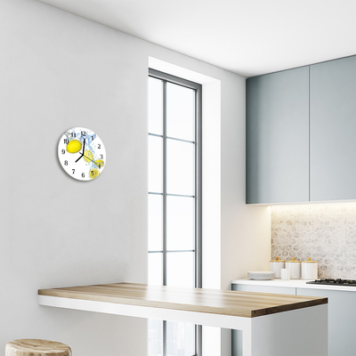 Horloge murale en verre Citrons