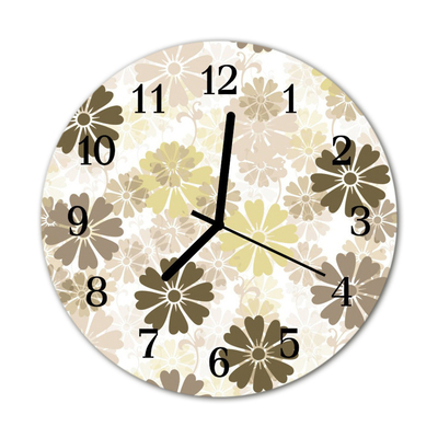 Horloge murale en verre Art des fleurs