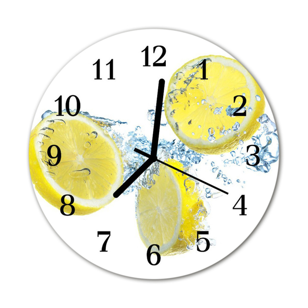 Horloge murale en verre Citrons