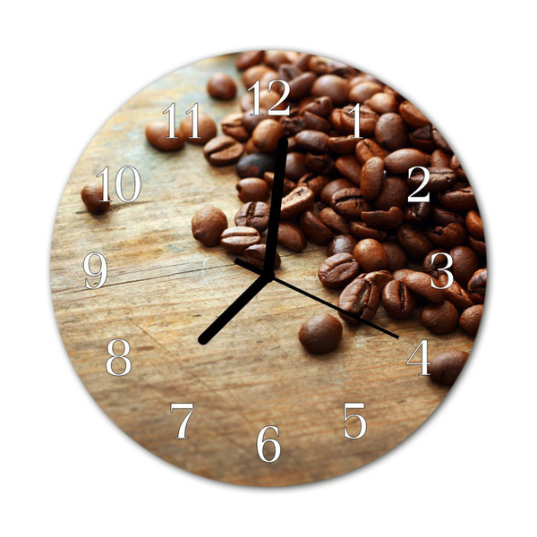 Horloge murale en verre Café en grains