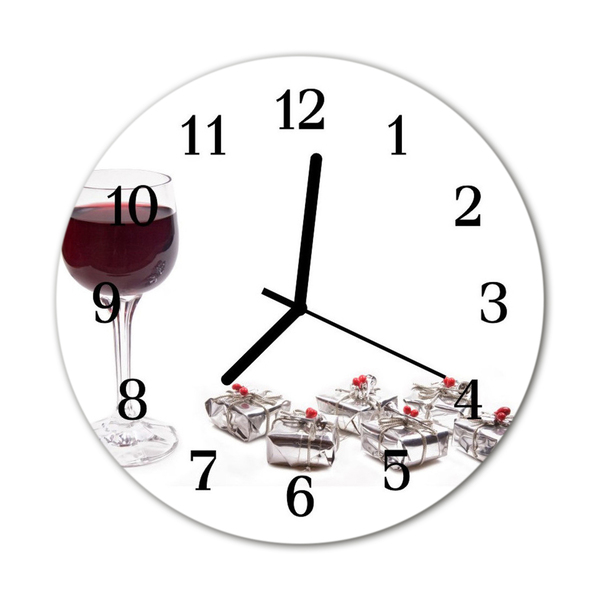 Horloge murale en verre Verre à vin