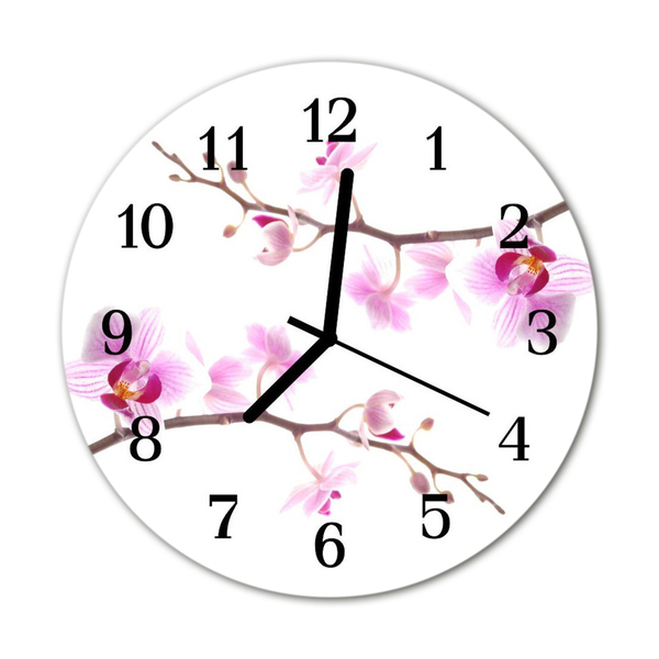 Horloge murale en verre Orchidée