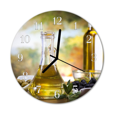 Horloge murale en verre Huile d'olive