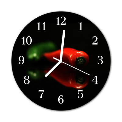 Horloge murale en verre Paprika