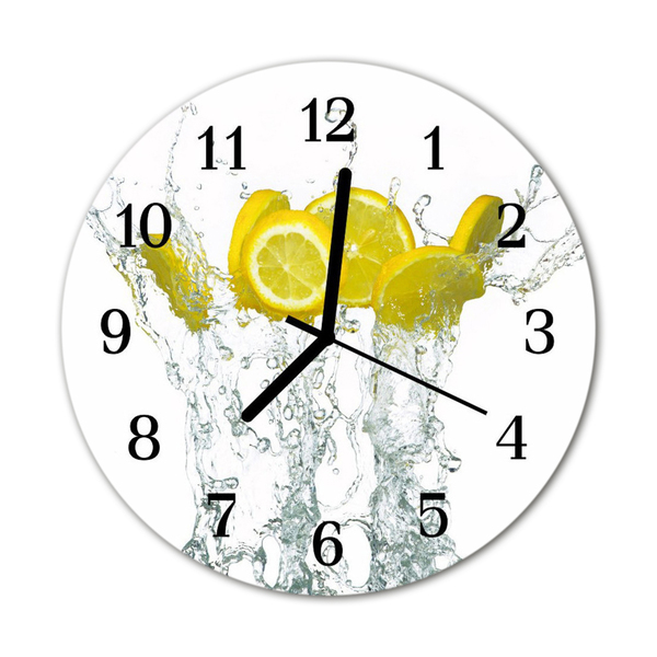 Horloge murale en verre Citrons eau