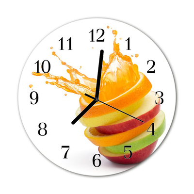 Horloge murale en verre Fruits