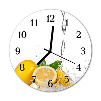 Horloge murale en verre Citrons