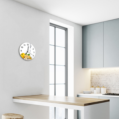 Horloge murale en verre Citrons