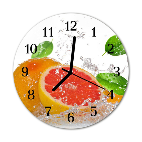 Horloge murale en verre Pamplemousse