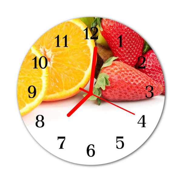 Horloge murale en verre Fruits