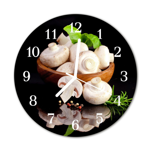 Horloge murale en verre Champignons