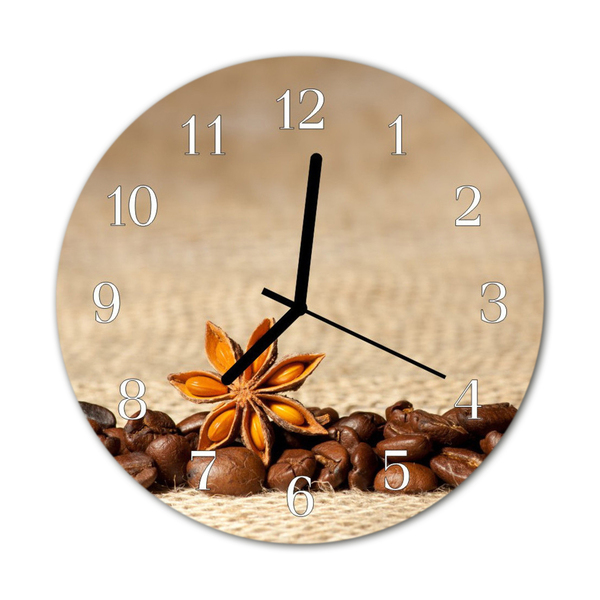 Horloge murale en verre Café en grains