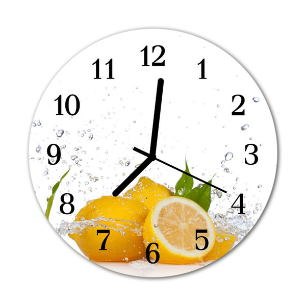 Horloge murale en verre Citrons