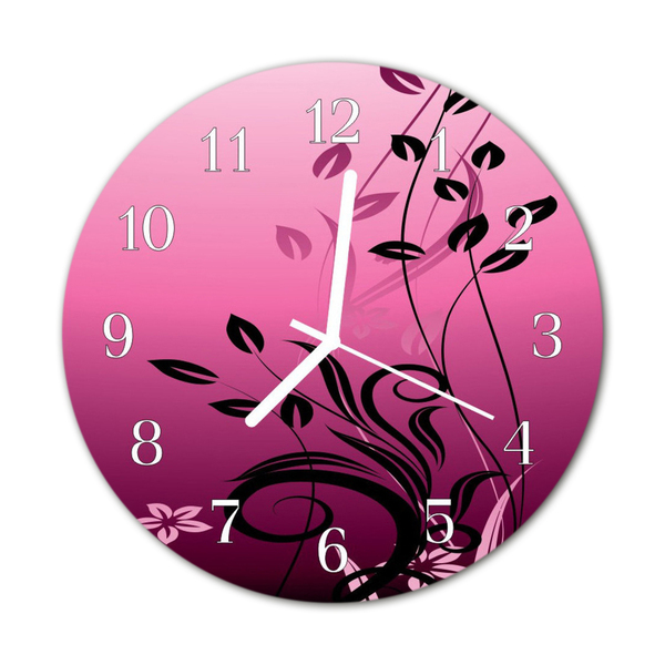 Horloge murale en verre Art des fleurs