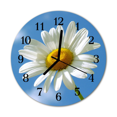 Horloge murale en verre Fleur