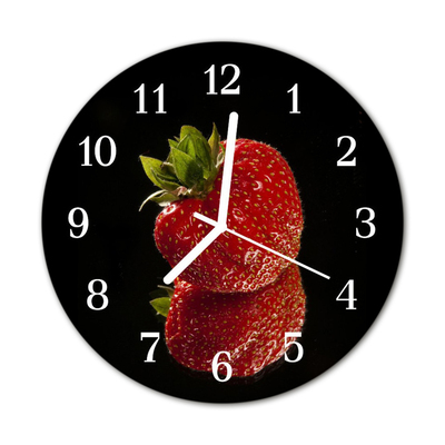 Horloge murale en verre Fraise