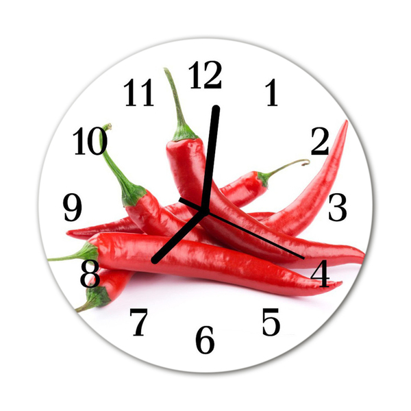 Horloge murale en verre Piments forts