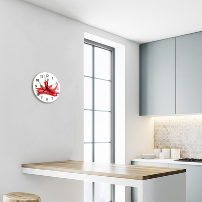 Horloge murale en verre Piments forts