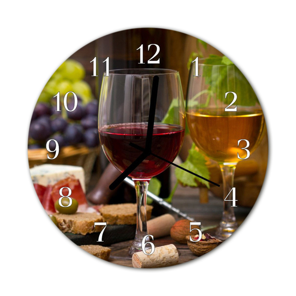 Horloge murale en verre Verre à vin