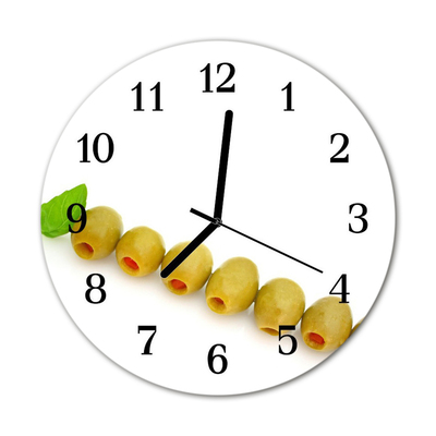 Horloge murale en verre Olives