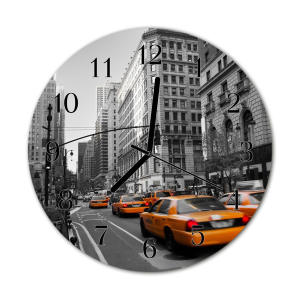 Horloge murale en verre Taxi new york